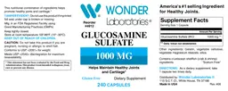 Label for Glucosamine Sulfate 1000 mg