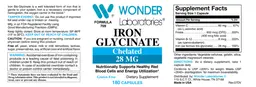 Label for Iron Glycinate 28 mg