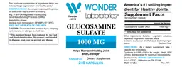 Label for Glucosamine Sulfate 1000 mg