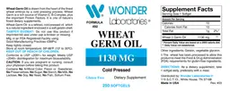 Label for Wheat Germ Oil 1130 mg