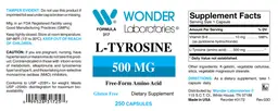 Label for L-Tyrosine 500 mg