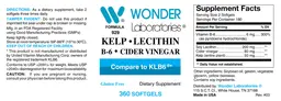 Label for Kelp Lecithin B-6 Cider Vinegar