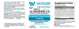 Label for Mega Acidophilus
