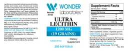 Label for Ultra Lecithin 1200 mg