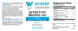 Label for Quercetin Bromelain