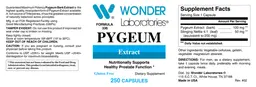 Label for Pygeum Extract