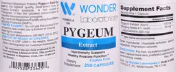 Label for Pygeum Extract