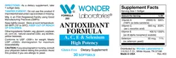 Label for Antioxidant Formula High Potency