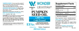 Label for Pumpkin Seed Oil 1,000 mg