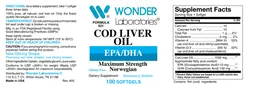 Label for Maximum Strength Norwegian Cod Liver Oil