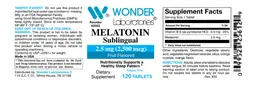 Label for Melatonin Sublingual 2.5 mg (2,500 mcg) Fruit Flavored
