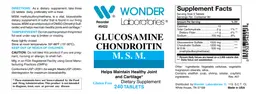 Label for Glucosamine Chondroitin M.S.M.
