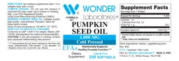 Label for Pumpkin Seed Oil 1,000 mg