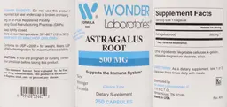 Label for Astragalus Root 500 mg