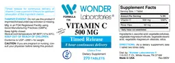Label for Vitamin C 500 mg Timed Release