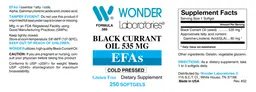 Label for Black Currant Oil 535 mg