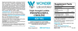 Label for Triple Strength Lecithin Phosphatidyl Choline 420 mg