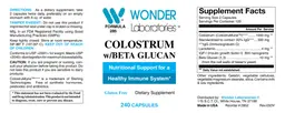 Label for Colostrum w/Beta Glucan