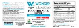 Label for Tocotrienols 100/100