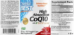 Label for High Absorption CoQ10 with BioPerine 100 mg