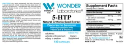 Label for 5-HTP Natural Griffonia Seed Extract