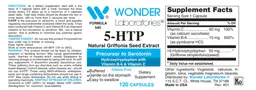 Label for 5-HTP Natural Griffonia Seed Extract