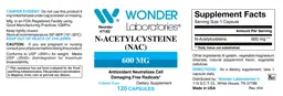 Label for N-Acetylcysteine (NAC) 600 mg