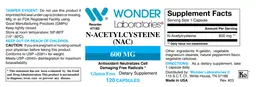 Label for N-Acetylcysteine (NAC) 600 mg