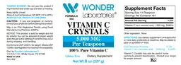 Label for Vitamin C Crystals