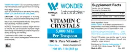 Label for Vitamin C Crystals