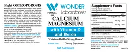 Label for Calcium Magnesium