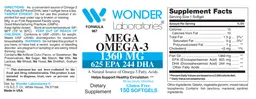 Label for Mega Omega-3 1360 mg