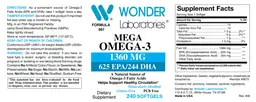 Label for Mega Omega-3 1360 mg
