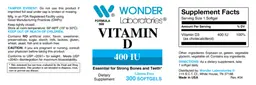 Label for Vitamin D 400 IU