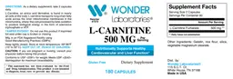 Label for L-Carnitine 500 mg