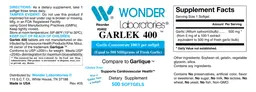 Label for Garlek 400