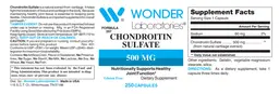 Label for Chondroitin Sulfate 500 mg