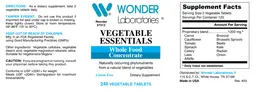 Label for Vegetable Essentials