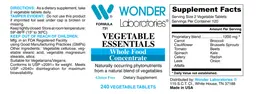 Label for Vegetable Essentials