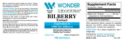 Label for Bilberry Extract