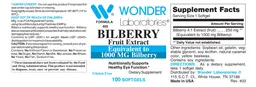 Label for Bilberry Fruit Extract