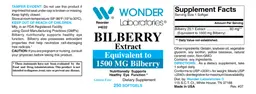 Label for Bilberry Extract