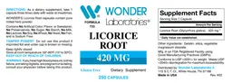 Label for Licorice Root 420 mg
