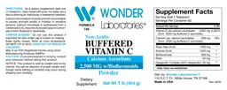 Label for Non-Acidic Buffered Vitamin C Powder