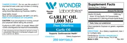 Label for Garlic Oil 1,000 mg