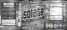 Label for Isolate Vanilla Milkshake