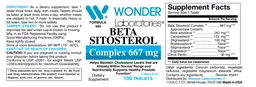 Label for Beta Sitosterol Complex 667 mg
