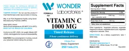 Label for Vitamin C 1000 mg Timed Release