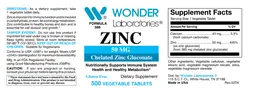 Label for Zinc 50 mg