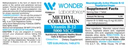 Label for Methyl Cobalamin Vitamin B-12 5000 mcg